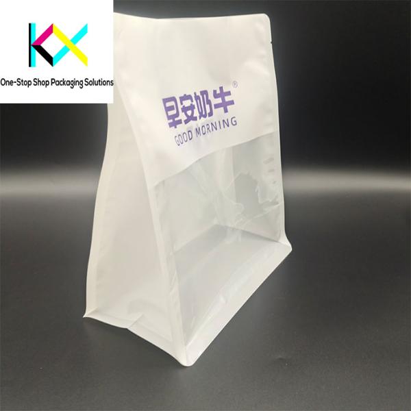 Custom Printed White Paper Bread Packaging Pouch With Window Flexio Printing