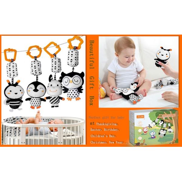crib Stroller Hanging Toys , 9.45 inches Baby Ring Rattle
