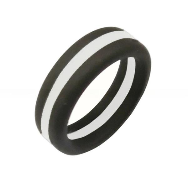 Party 8mm Mens Silicone Wedding Band Flat Edges Two Tone Multi Colors