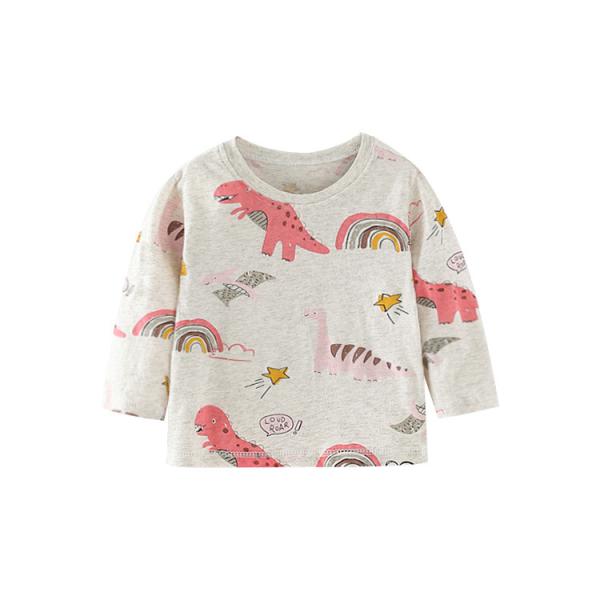 Cartoon Beige Spring Children'S Clothing Boys Bottoming White Long Sleeve Shirt