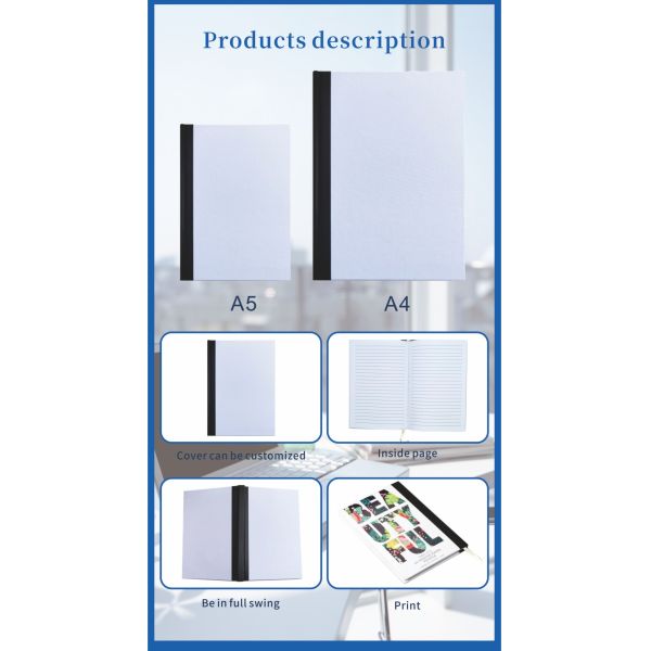 ZELOYAUT Premium Sublimation Blanks A5 White Notebook with Hard Cover Sublimation Notebook Blanks Custom logo