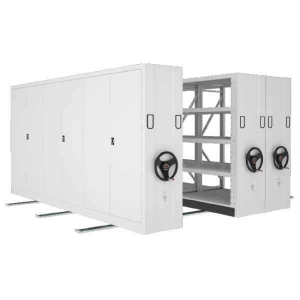 Electric Mobile Shelves Racking Hand Cranked Cargo Mobile Shelving Compact Movable Shelving High-Density Shelves