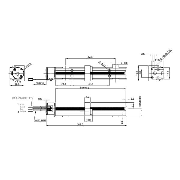 2-phase copper slider stepper motor