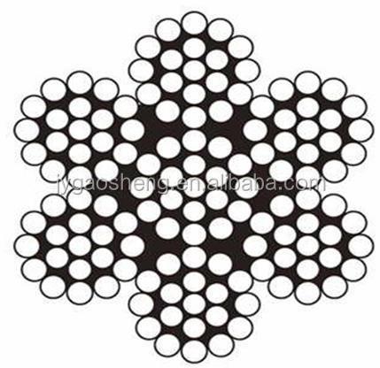 12 mm de diamètre 7x19 câble en acier galvanisé à chaud pour téléphérique