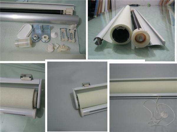 Beige Sunscreen Patterned Roller Blind Manual Control, 28mm