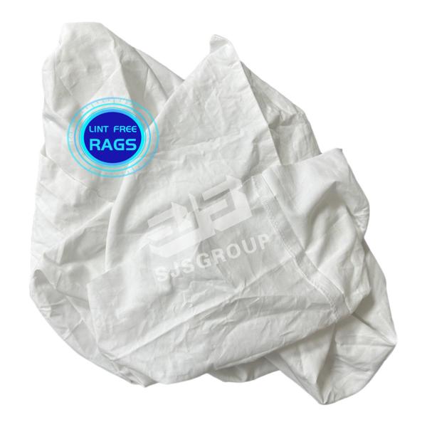 Soft and Gentle Touch Pure Cotton Pure White Cut Used Bed Sheets Rags for Industrial Cleaning