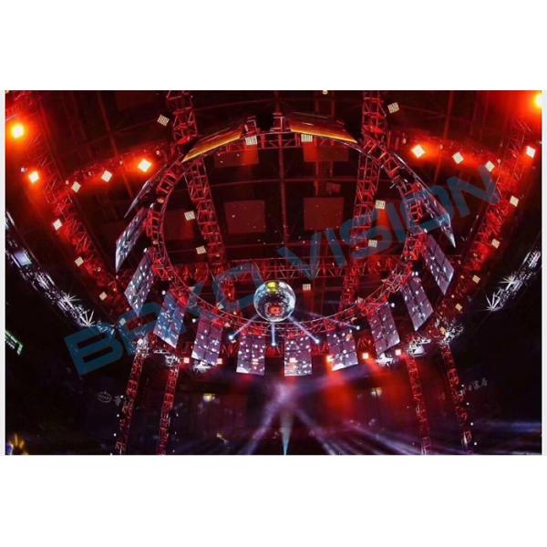 Magic Transparent Glass Led Display Video Wall Advertising Curtain 960*640mm