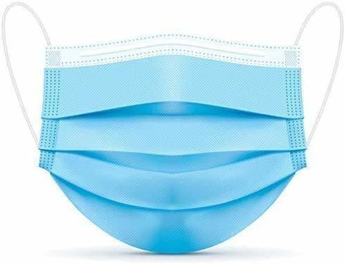 Blue Disposable 3ply Disposable Face Mask Non Woven 14 Grams