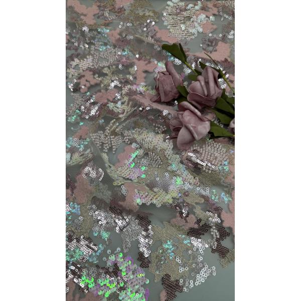 Tissu de dentelle de paille feuille de paille florale élégante et respirante Tissu de dentelle brodé Tissu d'occasion de luxe