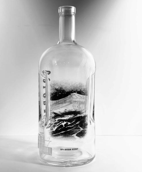 1750ml Empty Glass Bottle OlsoStyle, Nordic Glass Bottle, Breckeridge Colorado Whiskey or Vodka Bottle