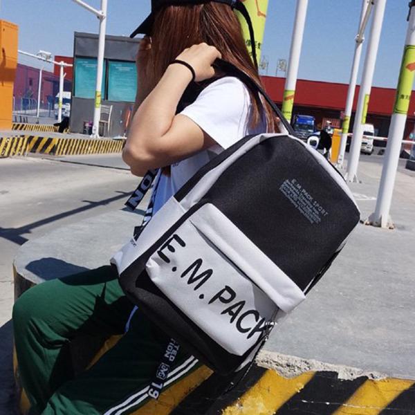 New nylon monogram printed backpack fashion trend European and American style outdoor backpack