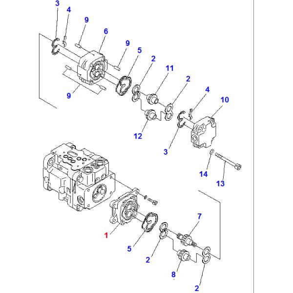 Bomba de presión baja de KOMATSU PC35MR Hydraulic Gear Pump 708-3S-00513 708-3S-00611