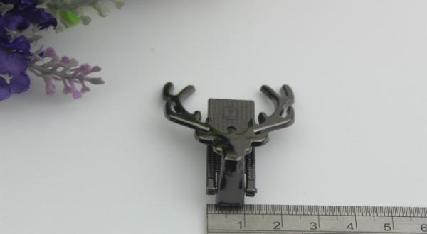 Production classic old style elk head light gold metal handbag locks