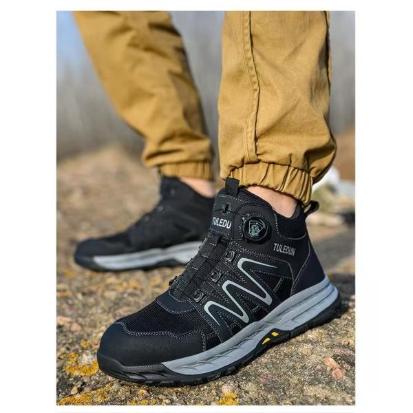 Botas de excursión de cuero ligeras para hombres Impermeables zapatillas de montaña al aire libre