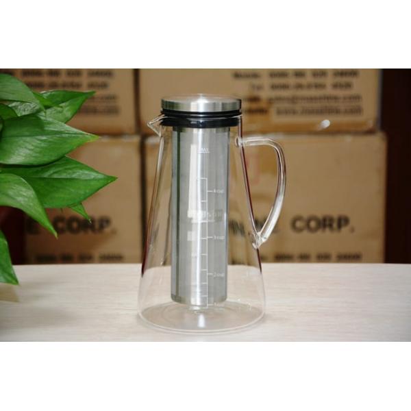 Heat Resistant Glass Water Filter Pitcher 1100ml Hand Blown Cold Brew Coffee Maker
