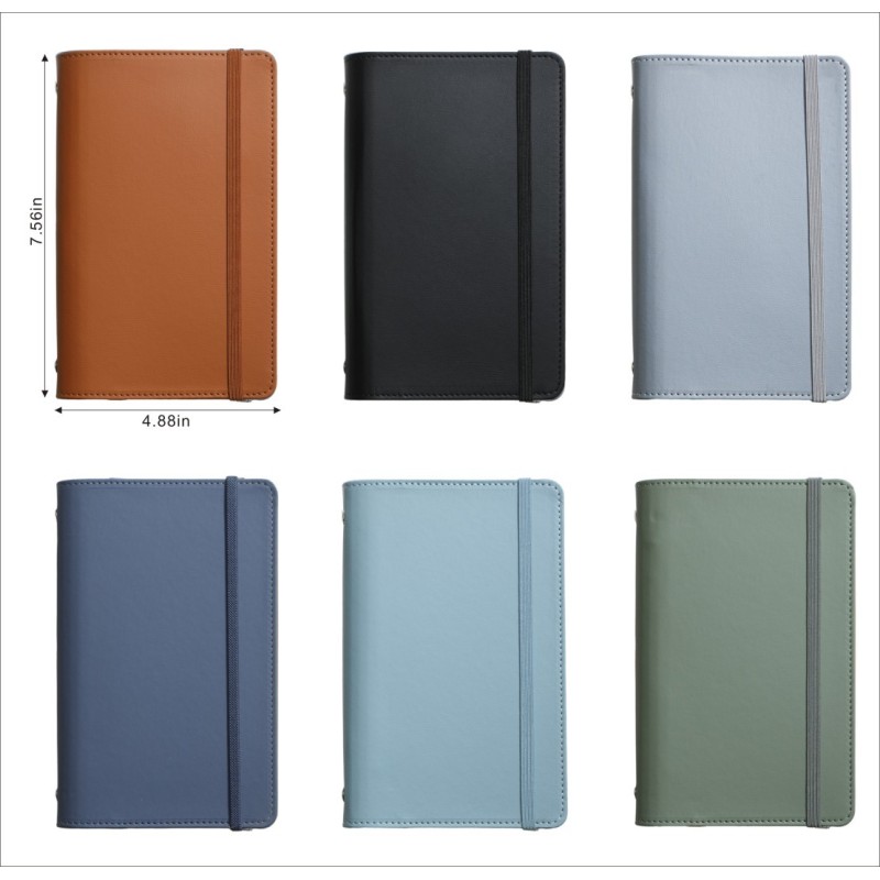 Creative Retro Binding Loose-Leaf Notebook, A6 PU Leather Cover