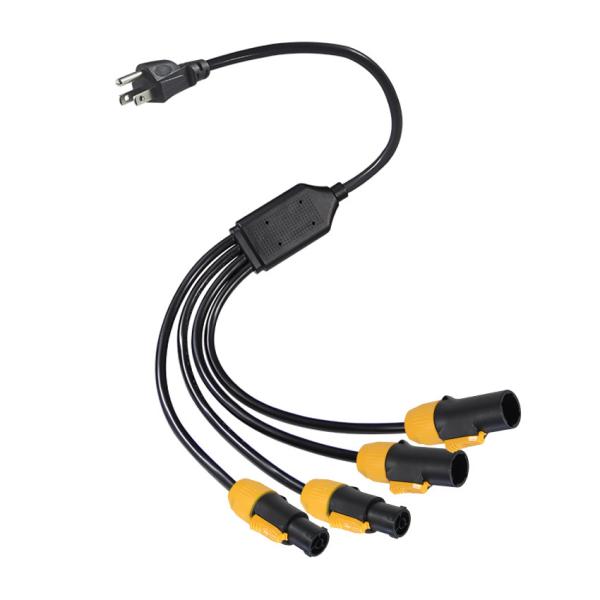 NEMA 5-15P para True1 Female 4-Way PowerCON Splitter Cable 1,8m
