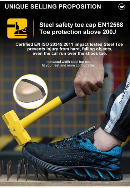 Chaussures de sécurité pour hommes légères et respirantes avec plaque EU Kevlar