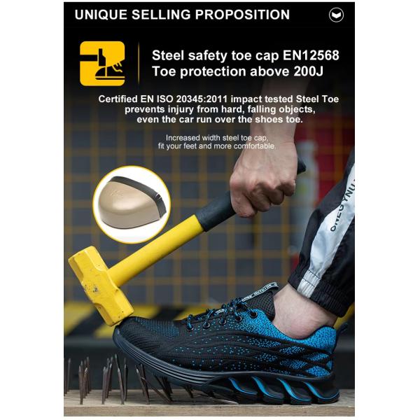 Zapatos de seguridad para hombres ligeros con dedo de acero / placa de Kevlar UE