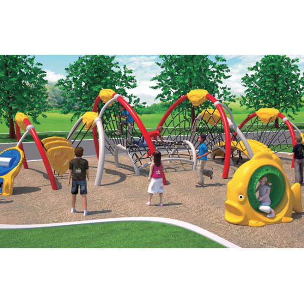 Large Amusement Park Kids Wooden Climbing Frames , Commercial Outdoor Playground