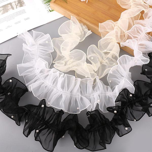 12cm*2m Wrinkled Edge Lace Ribbon For Flower Package And Gift Packing