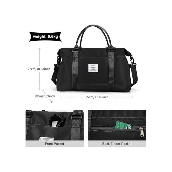 Hot Sale Waterproof Travel Bag Large Capacity Black Gym Shoulder Bag Ladies Weekend Travel Bag