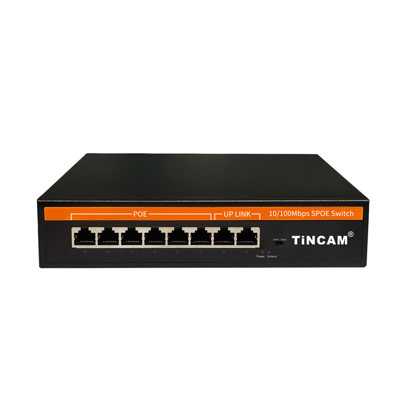 8 Port 10/100Mbps Passive PoE Switch with 6 Non-Standard PoE Ports 2 Uplink Ports 48W 96W 24V 250m Long Range TBC-FP4208N-X