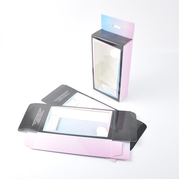 Lujo de empaquetado de empaquetado cosmético de encargo del cepillo del maquillaje de las cajas con el gancho claro de la ventana