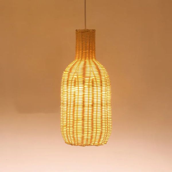 Dining Room Lamp Cafe LED farmhouse Village Vintage Handmade Wicker Pendant Light(WH-WP-112)