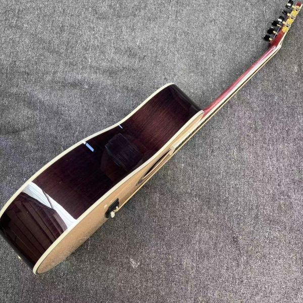 AAAAA solid spruce top OM body SOLID ROSEWOOD back side acoustic guitar bone nut