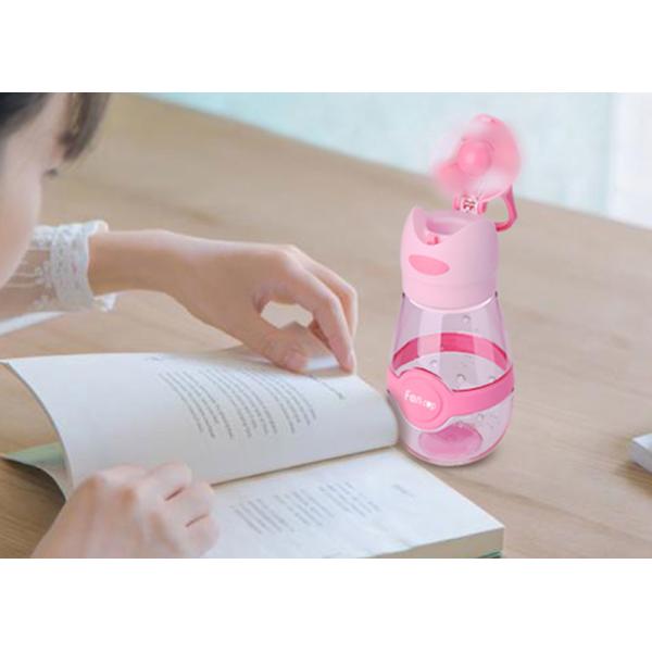 Plastic shaker outdoor sports water cup with mini fan 400ml