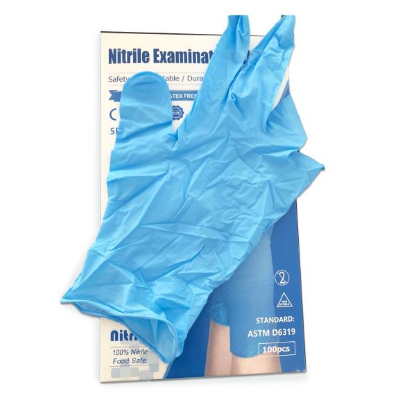 Soft 4 Mil Blue Nitrile Examination Gloves Non Latex