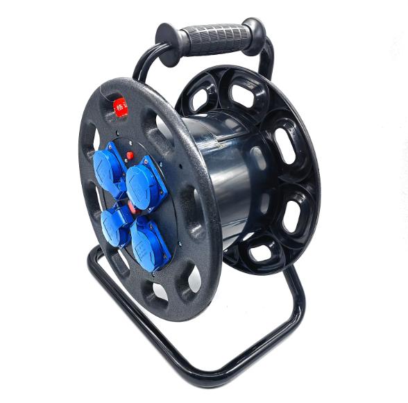 4 Sockets IP44 Retractable Cable Customized Length  Extension  Heavy-duty Industrial Waterproof Cable Reel  Extension Cord Reel