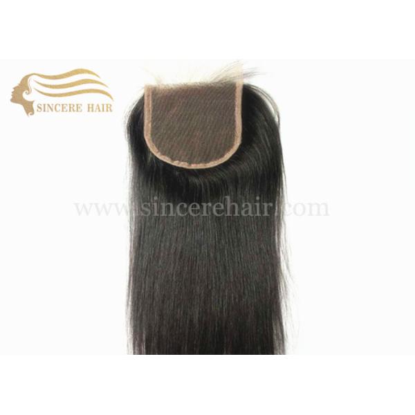 Hot Sell 18 Natural Black Straight Virgin Remy Human Hair Clouser Extensions For Sale