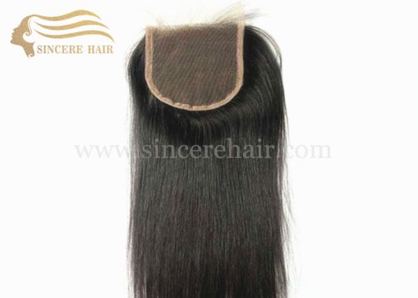 Hot Sell 18 Natural Black Straight Virgin Remy Human Hair Clouser Extensions For Sale