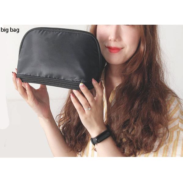 Brush bag and makeup bag 2 in one women's small portable travel set storage bag