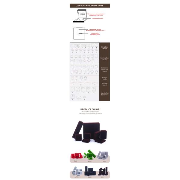 Customized Size brown Velvet Jewelry Box for Necklace Stud Earrings Bracelet Packaging