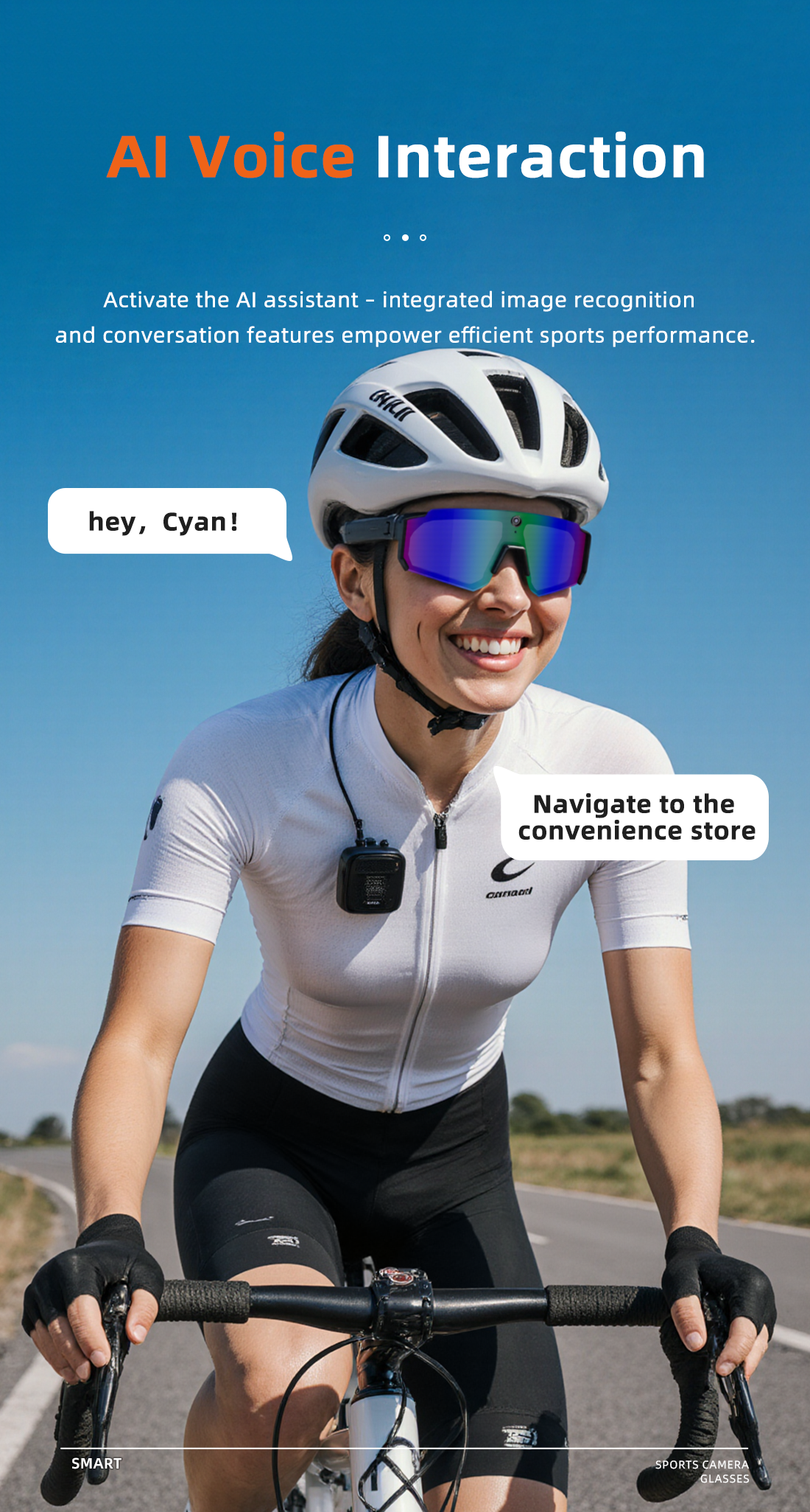 V06 Smart Glasses-1200P Video AI Object Recognition IP54 Waterproof Magnetic Charging Voice Control Semi-Open Stereo