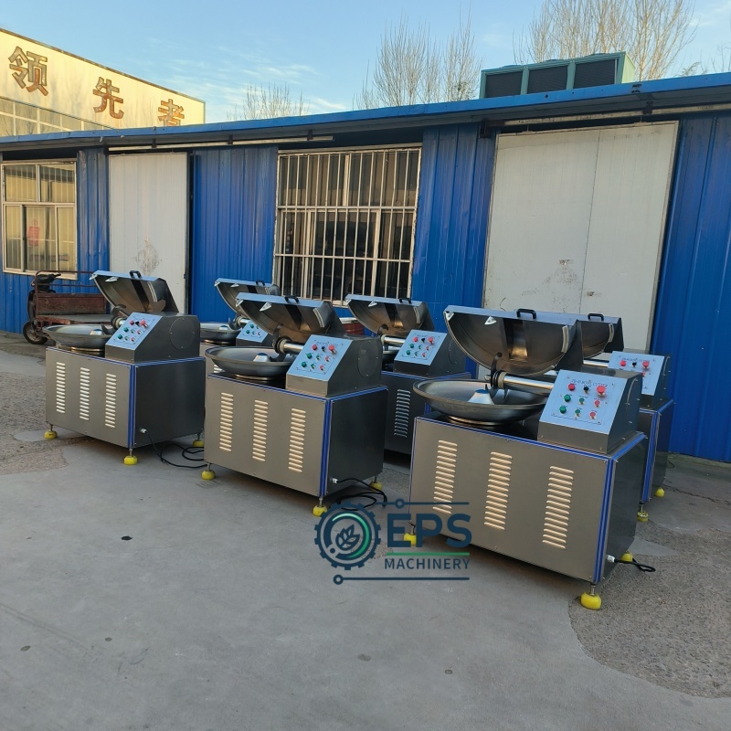 80L Variable Speed Bowl Cutter 4500 RPM High Speed Meat Chopper Machine 6 Knives for Sausage Making