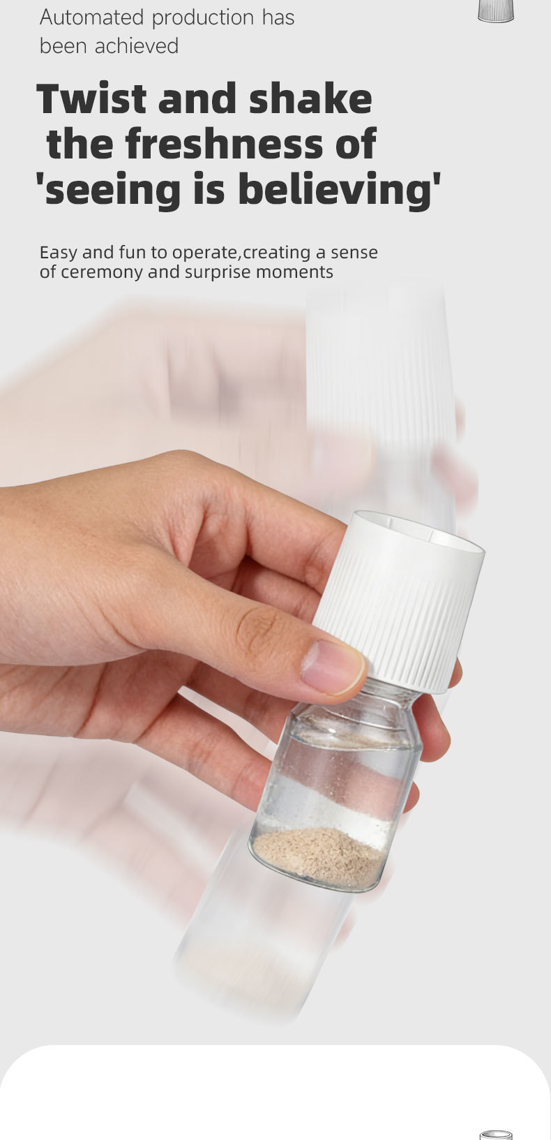 K2 Press on Water Powder Separation Cap PE Twist Top Powder Bottle Lid for Solid Drink & Energy Supplement