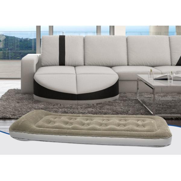 Модный прочный мягкий серый надувной матрас ворсопечатный , односпальная кровать надувной матрас встроенная подушка