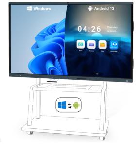 86インチ 4K スマートインタラクティブホワイトボード Android Windows デュアルシステム 20点タッチ 大音量スピーカー