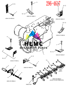 Wire Harness 296-4617 2964617 520-7000   Excavator E320D 320D Engine C6.4 3066