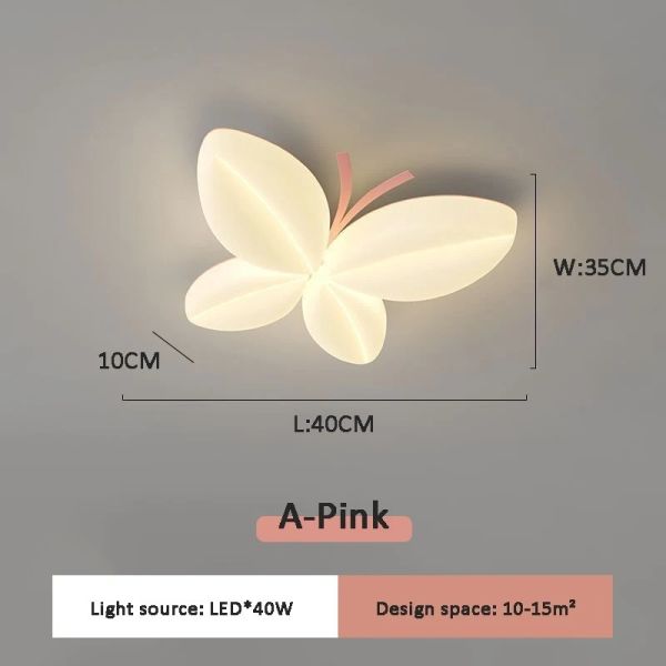 Bedroom Ceiling Lamps Creative Princess Room Little Girl Warm Romantic Butterfly Ceiling Lights(WH-MA-312)