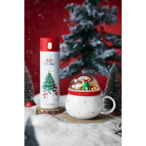 Cute Christmas Mug Creative Men Women Ceramic Mug With Lid Large Couple Drinking Coffee Mug