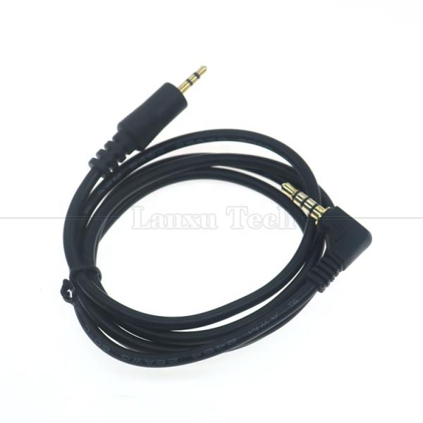 2.5mm 3 polos Jack a 90 grados ángulo derecho 4 polos 3.5mm TRRS Jack cable de audio estéreo para TV Radio