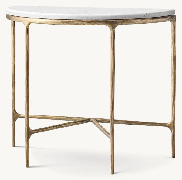Bedroom Modern Console Table With Stainless Steel And Sintered Stone / Wood Top
