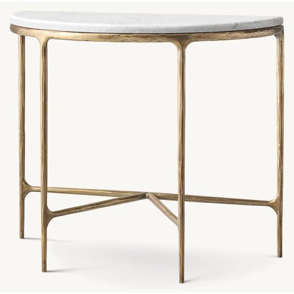 Bedroom Modern Console Table With Stainless Steel And Sintered Stone / Wood Top