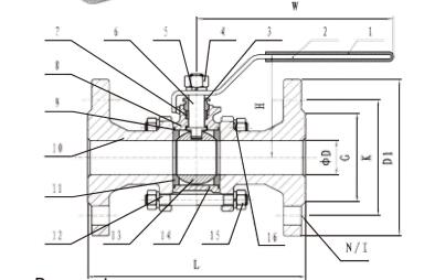 Скважина нержавеющей стали ДН20 полная служила фланцем АНСИ 150ЛБ шарикового клапана ПН16 40