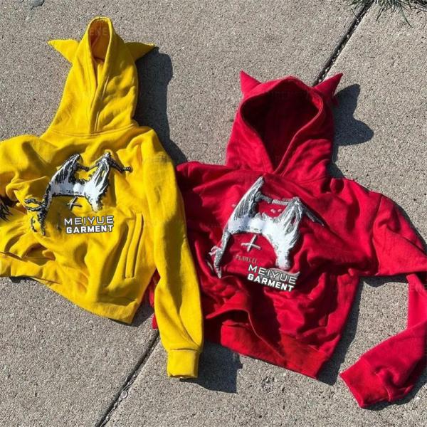 Custom Hoodies 3d Puff Print Logo French Terry Oversized No String Sweatshirts Pullover Heavyweight Hoodie Unisex for Men